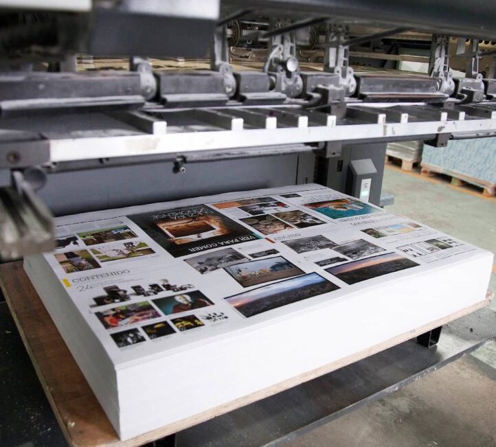 Close Up Of An Offset Printing Machine During Production Stock Photo ...
