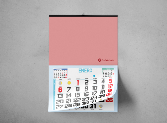 Calendario pared con faldillas Mensuales Imprenta ProPrintweb