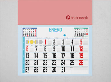 calendario-faldilla-mensual-notas-Idioma Esp - Imprimir ProPrintweb